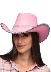 chapeau cowboy rose, chapeau cowboy paillettes, Chapeau de Cowboy Girls Party, Rose