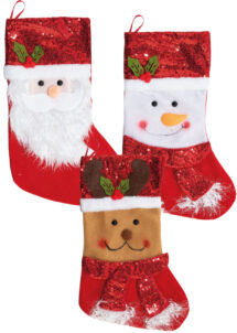 chaussettes de Noël, chaussette père Noel, Chaussette de Noël, 3 Modèles Paillettes