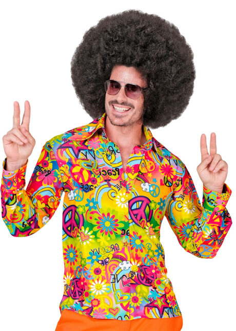 chemise hippie, chemise flower power, déguisement hippie homme, Chemise Hippie, Groovy Peace