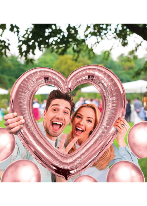 Cadre Photo Booth Cœur Rose Gold – Cadre Gonflable