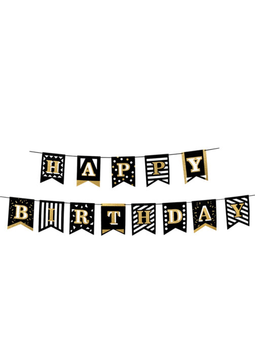 Banderole Anniversaire Noir Et Rouge Pailletée - Décoration Réutilisable Pour Fête Intérieure Et Extérieure, Guirlande Joyeux Anniversaire Personnalisable
