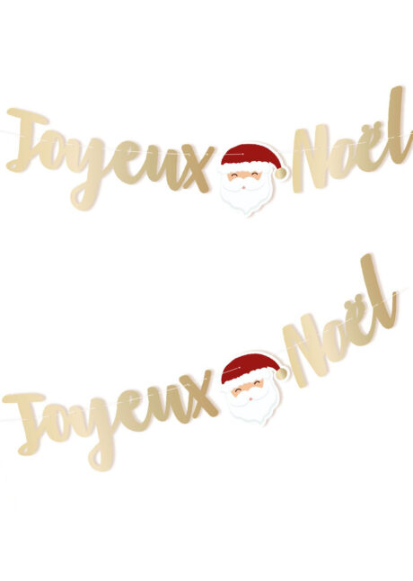 guirlande de Noël, guirlande joyeux Noël, Guirlande Joyeux Noël Dorée