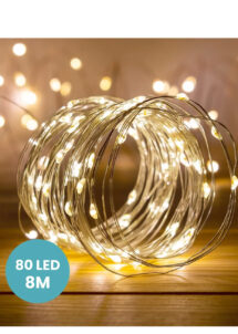 GUIRLANDE-LED-BLANC-CHAUD-8-M, Guirlande 80 Micro LED, Blanc Chaud, 8 m