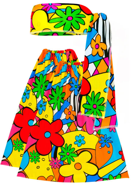 jambières hippie, jambières disco, jambières pattes d'éphores, Jambières Pattes d’Eph et Bandeau, Flower Power