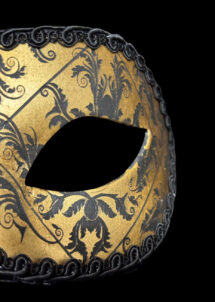 masque vénitien, loup vénitien, carnaval de Venise, masque homme doré