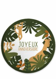 ASSIETTES ANNIVERSAIRE THEME JUNGLE, assiettes anniversaire jungle, Assiettes Anniversaire Jungle – 23 cm