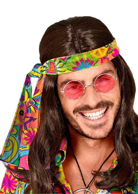 bandeau hippie, accessoire hippie années 70, Bandeau Hippie Flower Peace