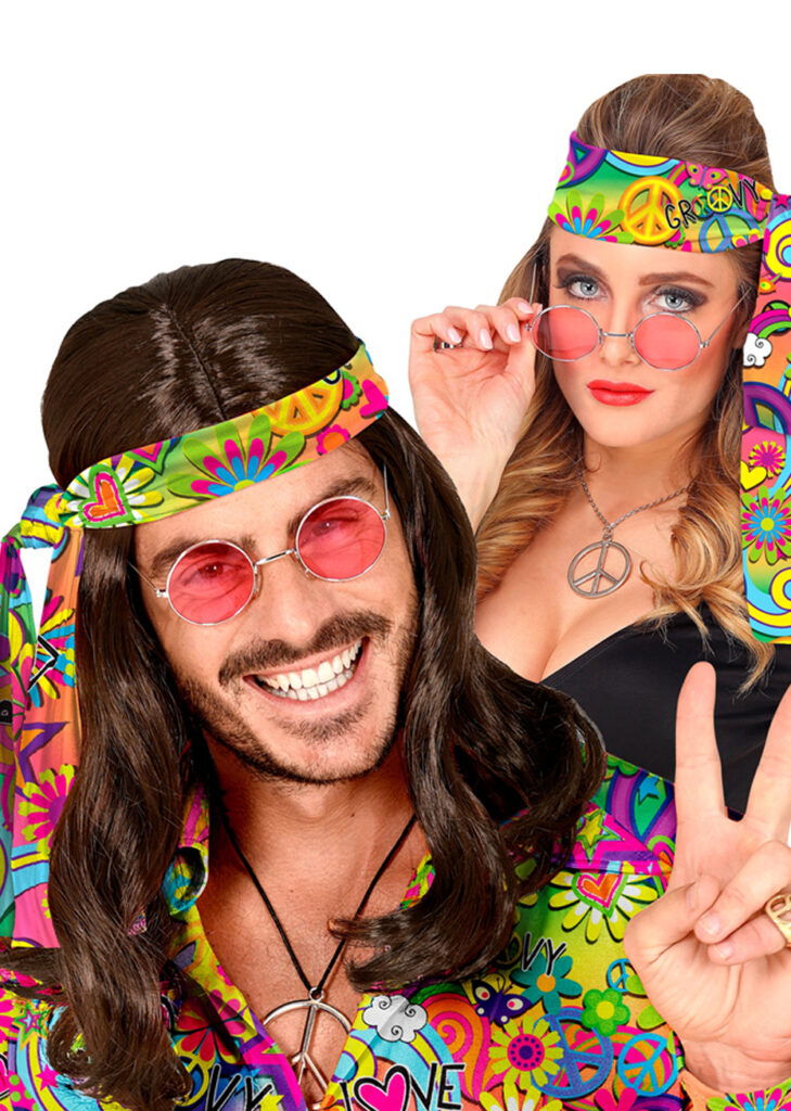 Débardeur Hippie Flower Power Années 60-70 - Tenue Peace Love Pour Fête Rétro, Carnaval, Mardi Gras