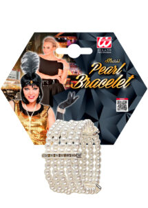 collier de perles, bracelet perles, bijoux cabaret, bijoux Gatsby, bijous annes 20, Bracelet de Perles 5 rangs + Strass