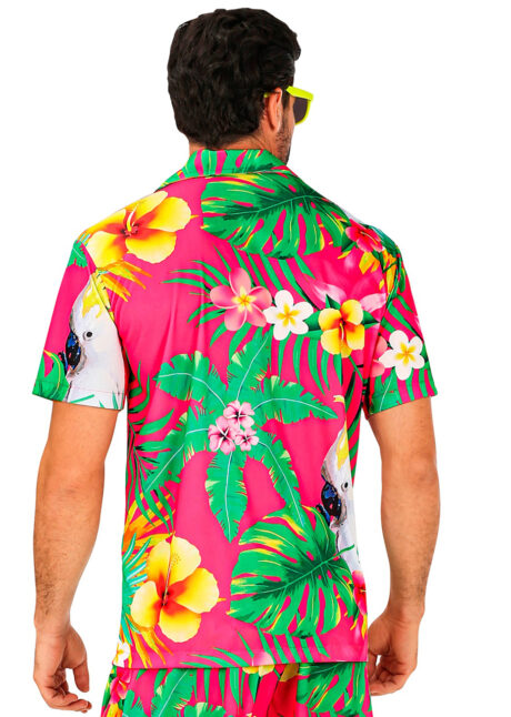 chemise hawaïenne, déguisement Hawaï, thème tropiques, chemise à fleurs, Chemise Hawaï et Tropiques, Cacatoes