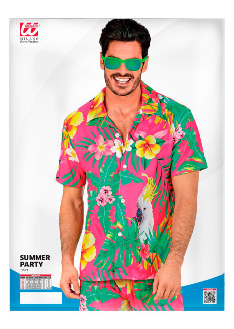 chemise hawaïenne, déguisement Hawaï, thème tropiques, chemise à fleurs, Chemise Hawaï et Tropiques, Cacatoes