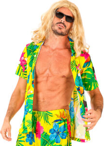 chemise hawaïenne, déguisement Hawaï, thème tropiques, chemise à fleurs