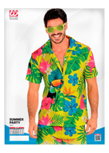 chemise hawaïenne, déguisement Hawaï, thème tropiques, chemise à fleurs