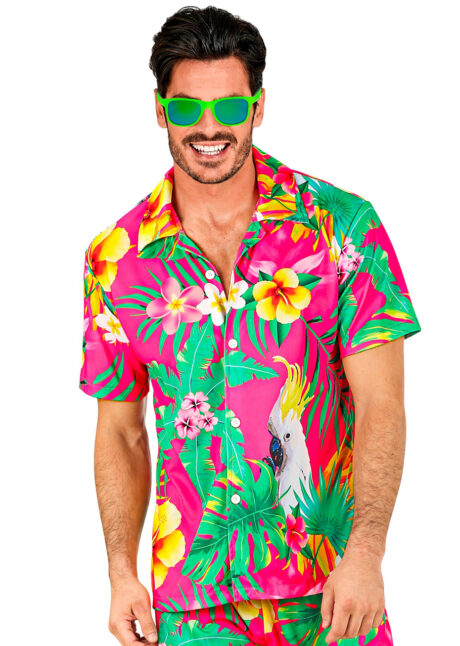 chemise hawaïenne, déguisement Hawaï, thème tropiques, chemise à fleurs, Chemise Hawaïenne et Tropicale, Cacatoes
