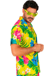 chemise hawaïenne, déguisement Hawaï, thème tropiques, chemise à fleurs