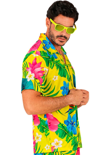 chemise hawaïenne, déguisement Hawaï, thème tropiques, chemise à fleurs, Chemise Hawaï et Tropiques, Toucan