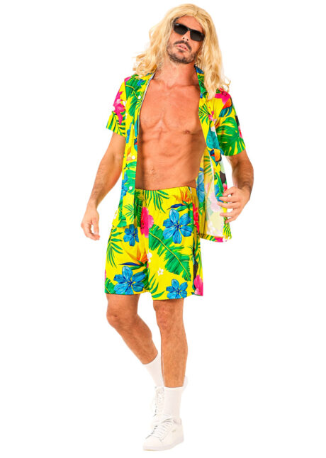 déguisement Hawaï, chemise hawaïenne, déguisement tropical homme, Chemise Hawaï et Tropiques, Toucan, + Short Assorti