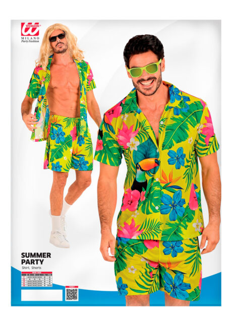 déguisement Hawaï, chemise hawaïenne, déguisement tropical homme, Chemise Hawaïenne et Tropicale, Toucan, + Short Assorti