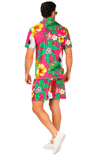 déguisement Hawaï, chemise hawaïenne, déguisement tropical homme, Chemise Hawaïenne et Tropicale, Cacatoes, + Short Assorti