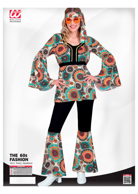 déguisement disco femme, costume disco femme, déguisement années 70, Déguisement Disco Hippie, Ensemble Groovy Mandala