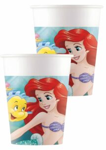 vaisselle Disney, gobelets Disney, Gobelets la Petite Sirène, Gobelets Anniversaire La Petite Sirène Disney – Ariel – 200 ml