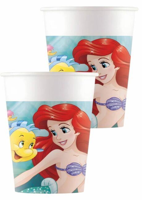 vaisselle Disney, gobelets Disney, Gobelets la Petite Sirène, Gobelets Anniversaire La Petite Sirène Disney – Ariel – 200 ml