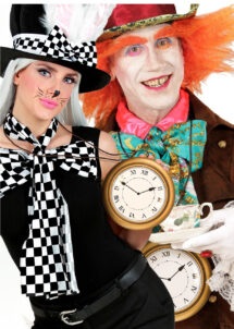 horloge lapin Alice au pays des merveilles, fausse montre géante, collier rappeur, Montre Géante, Rappeur ou Pays des Merveilles