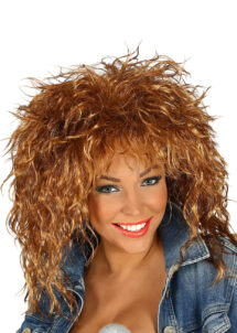 perruque rock, perruque châtain, perruque Tina Turner, perruque années 80