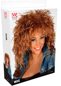 perruque rock, perruque châtain, perruque Tina Turner, perruque années 80