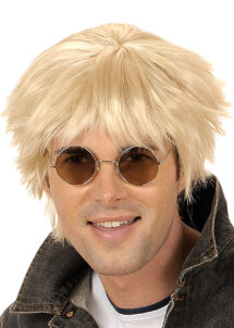 perruque blonde homme, perruque courte blonde, perruque cheveux courts