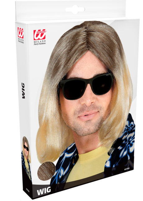 perruque grunge, perruque kurt Cobain, perruque blonde homme, Perruque Grunge, Curt, Blonde