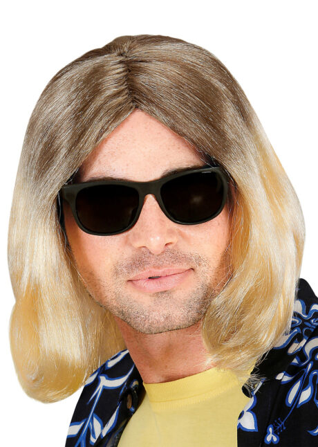 perruque grunge, perruque kurt Cobain, perruque blonde homme, Perruque Grunge, Curt, Blonde