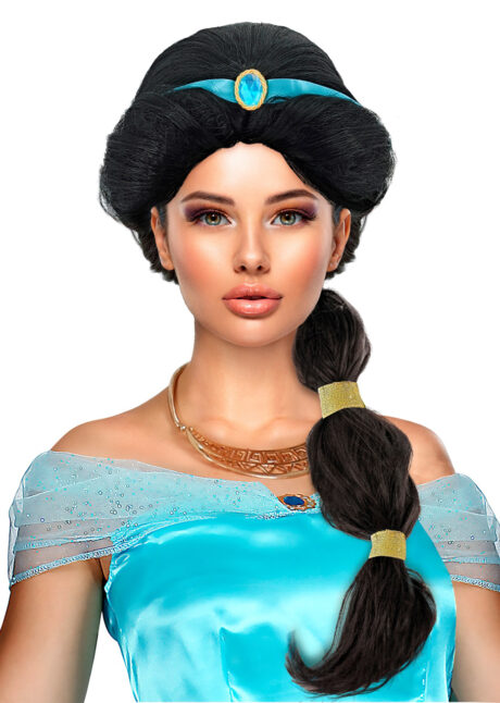 perruque jasmine, perruque orientale, perruque femme noire, Perruque Jasmine, avec Bandeau, Noire