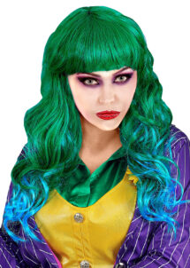 perruque halloween femme, perruque joker femme, perruque verte