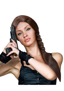 perruque Lara croft, perruque tresse, perruque natte, perruque femme
