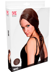 perruque Lara croft, perruque tresse, perruque natte, perruque femme