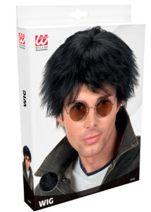 perruque noire, perruque courte, perruque homme