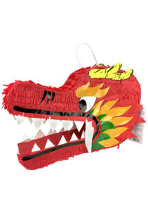 pinata dragon, piniata nouvel an chinois, décoration nouvel an chinois, Pinata Dragon Rouge avec Flammes