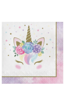 serviettes jetables licorne, vaisselle jetable anniversaire, anniversaire enfant licorne, Vaisselle Licorne Magique, Serviettes