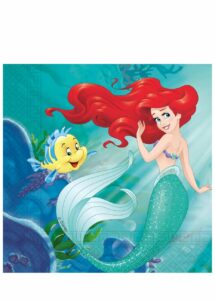 vaisselle Disney, serviettes Disney, seriettes la Petite Sirène, Serviettes Anniversaire La Petite Sirène Disney – Ariel – 33 cm