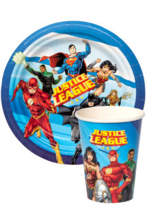 vaisselle justice league, vaisselle jetable anniversaire, anniversaire enfant justice League