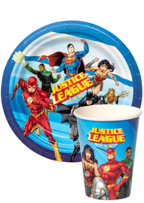 vaisselle justice league, vaisselle jetable anniversaire, anniversaire enfant justice League, Vaisselle Justice League, Assiettes 23 cm