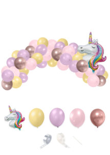 arche de ballons filles licornes, ballons licornes, ballons anniversaire fille, Arche Guirlande de Ballons, Licorne