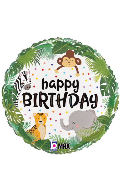 ballon anniversaire, ballons hélium, ballons enfants, anniversaires enfants, Ballon Anniversaire, Animaux Safari, en Aluminium