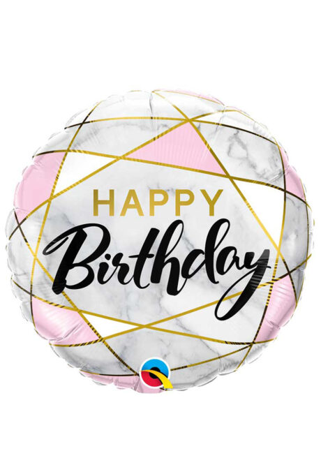 ballon anniversaire, ballon hélium, ballon anniversaire adulte, Ballon Anniversaire, Marbré Rose, en Aluminium