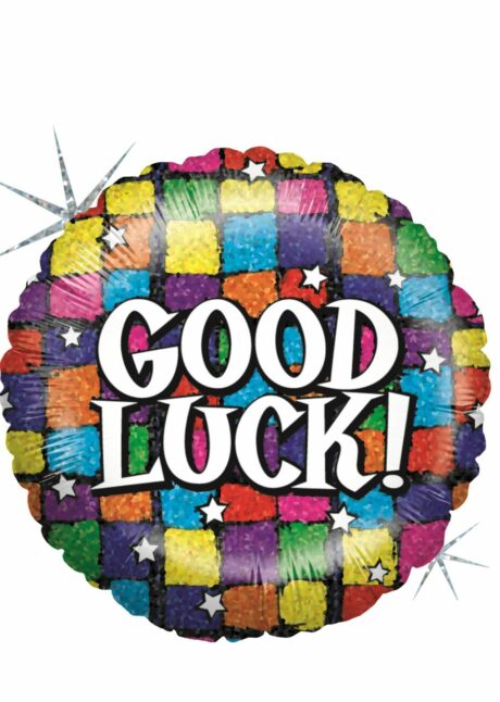 ballon good luck, ballon message, ballon bonne chance, ballon hélium, Ballon Good Luck Multicolore, en Aluminium