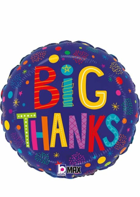 ballon remerciement, ballon merci, ballon thank you, Ballon Big Thanks Multicolore, en Aluminium