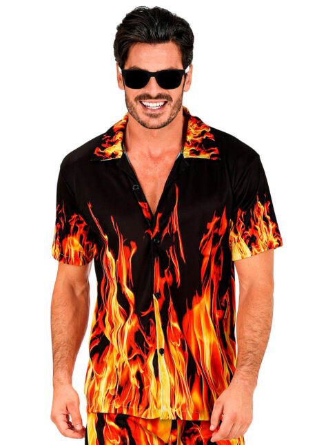 chemise flammes, déguisement flammes, déguisement feu, chemise diable, déguisement années 90, Chemise Flammes, Devil, Années 90