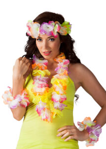 collier de fleurs, collier hawaïen, collier hawai, collier Hawaï, bracelet Hawaï, couronne de fleurs hawaï