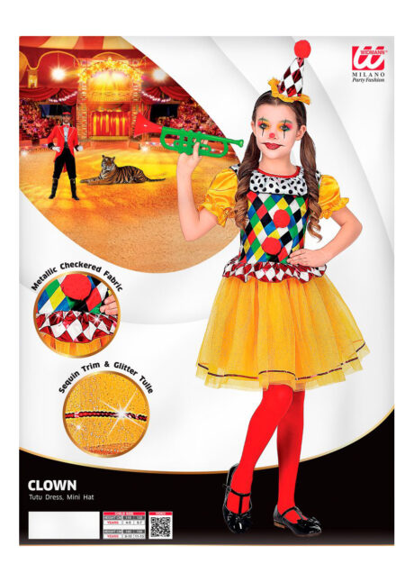déguisement de clown fille, costume clown fille, déguisements enfants, déguisements filles, Déguisement de Clown Arlequin, Fille